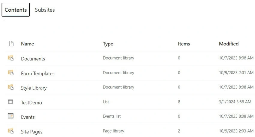 Contents
