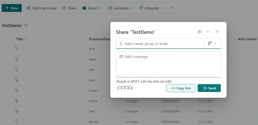 Share test demo