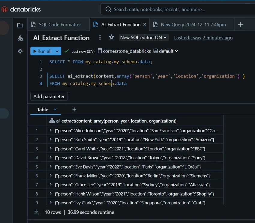 AI_Extract Function Databricks