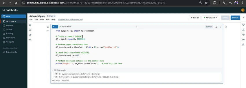 Caching Dataframe