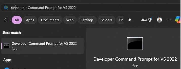 Developer command prompt