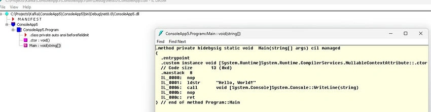 Generated IL code