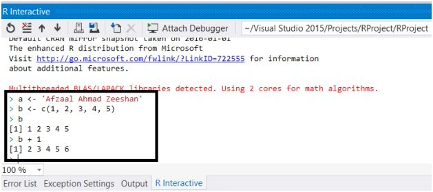 Executing commands in R Interactive Shell