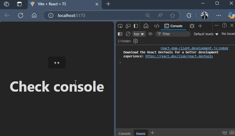 Check console