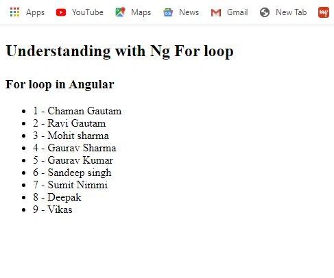 Understanding With NgFor Loop In Angular