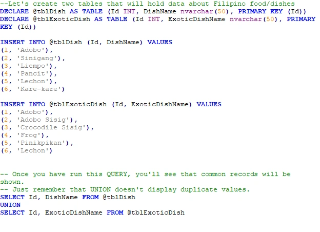 UNION And UNION ALL SQL Operators
