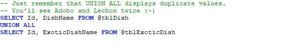 UNION And UNION ALL SQL Operators