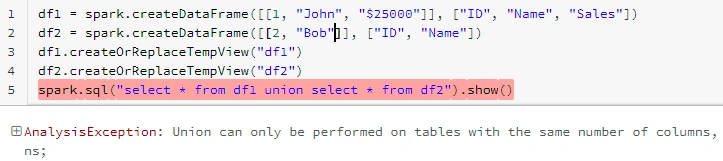 UNION In PySpark SQL