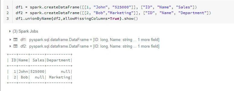 UNION In PySpark SQL