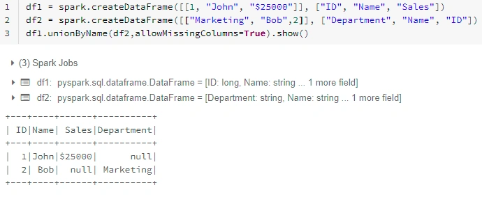UNION In PySpark SQL
