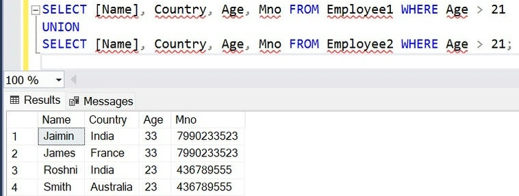 SQL UNION