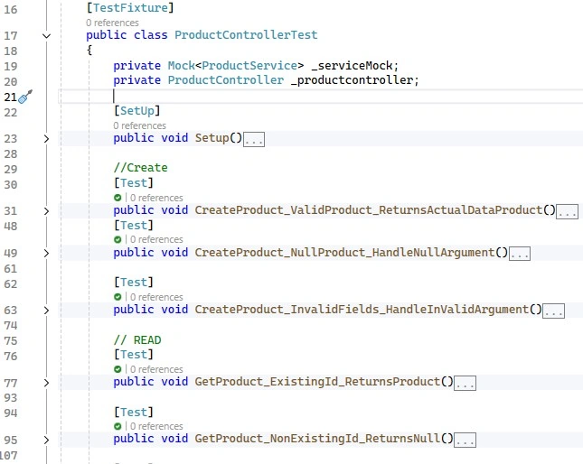 Create a test method