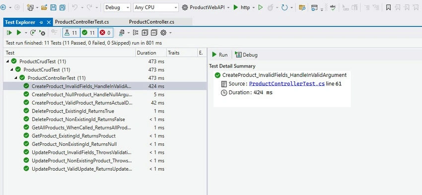 Test explorer