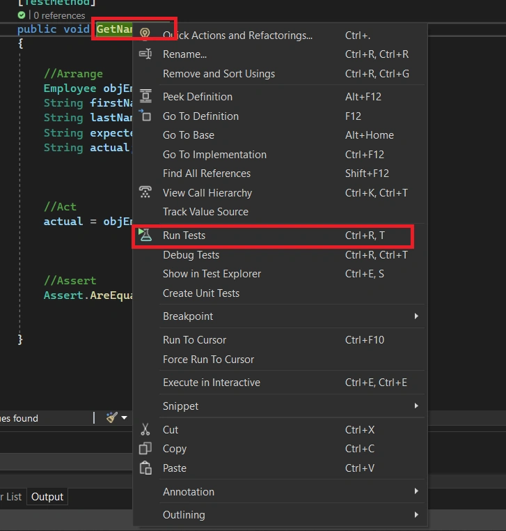 Unit Testing with MS Test
