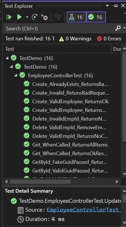 Test Explorer