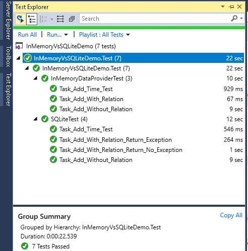 Unit Testing With InMemory Provider And SQLite In-Memory Database In EFCore