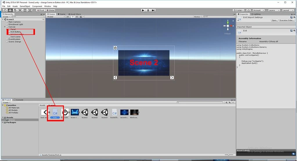 Unity Change Scene On Button Click Using C# Scripts In Unity