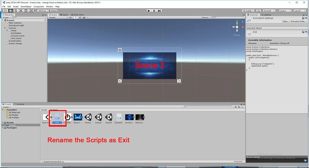 Unity Change Scene On Button Click Using C# Scripts In Unity