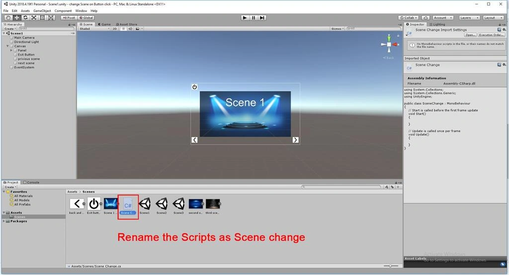 Unity Change Scene On Button Click Using C# Scripts In Unity