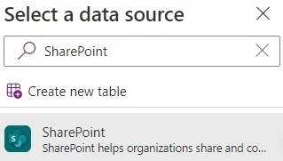 Select data source