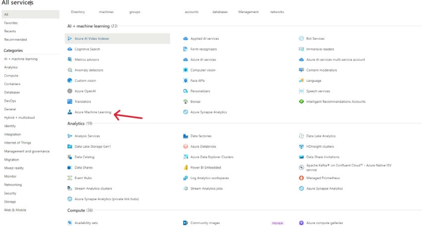 Microsoft Azure's Machine Learning Tools