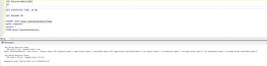 Create table script for Sales.SalesOrderDetailTem