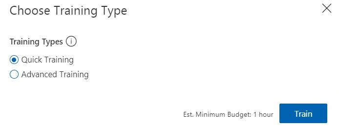 Choose traning type