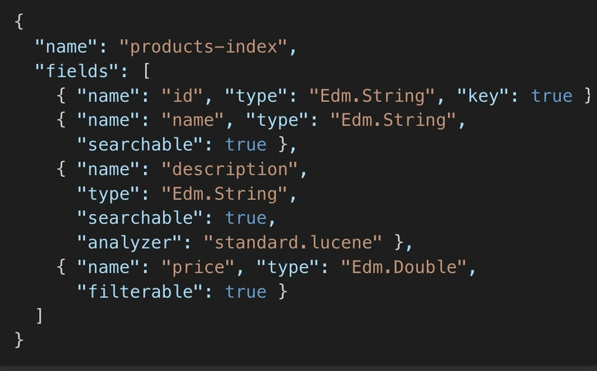 Index schema(JSON)