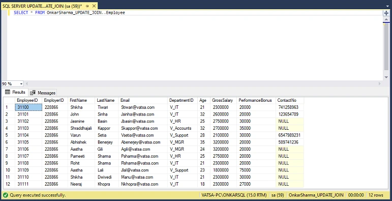 SQL Server UPDATE JOIN