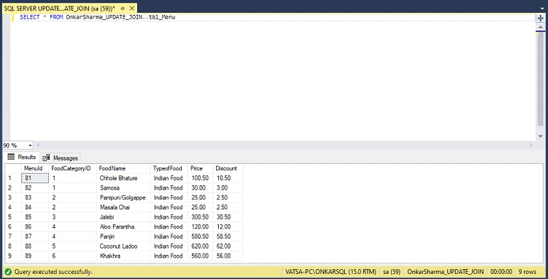 SQL Server UPDATE JOIN