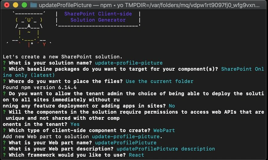 Update Profile Picture using Graph API SPFx