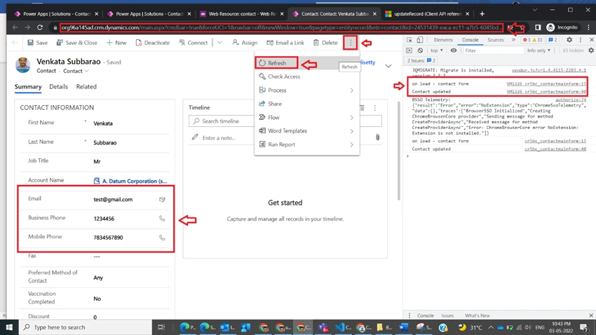Update Record using XRM WebApi with Webresource in Dynamics CRM