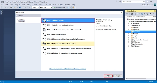 UpdateModel And TryUpdateModel In ASP.NET MVC