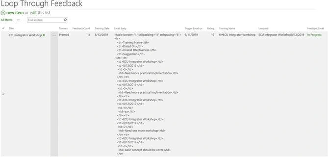 Updating Multiple Survey Feedback Using SP Designer Workflow