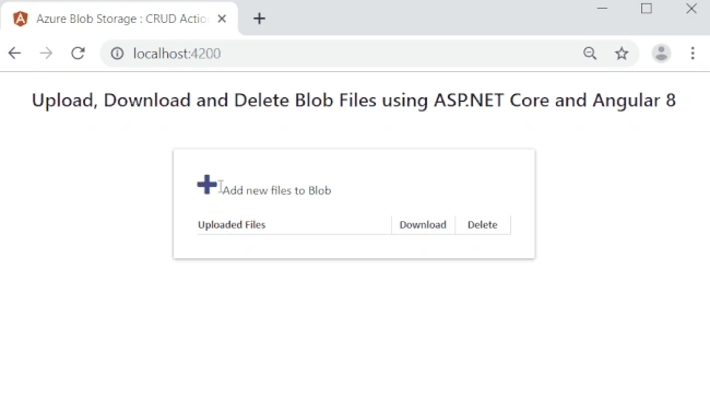 Upload, Download, And Delete Blob Files Using ASP.NET Core And Angular 8