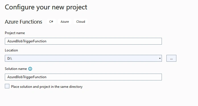 Upload File into Azure Blob Storage and Trigger Blob Storage using Azure Function