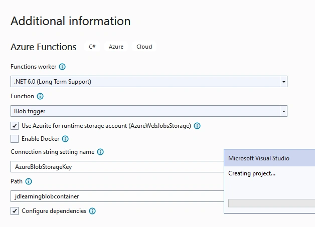 Upload File into Azure Blob Storage and Trigger Blob Storage using Azure Function