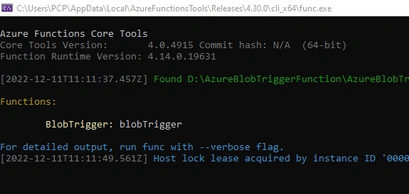 Upload File into Azure Blob Storage and Trigger Blob Storage using Azure Function