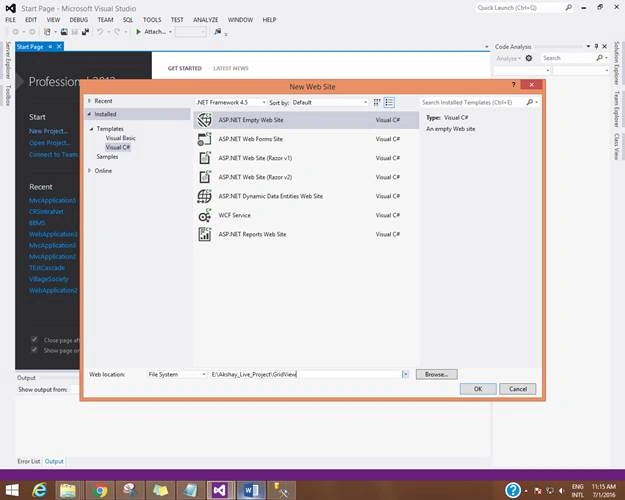 ASP.NET Empty Website