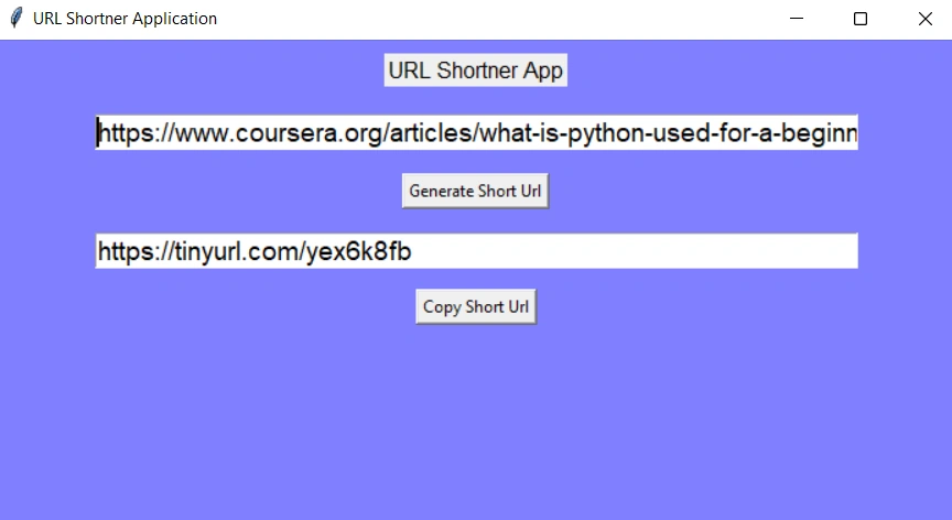 URL Shortener Application in Python