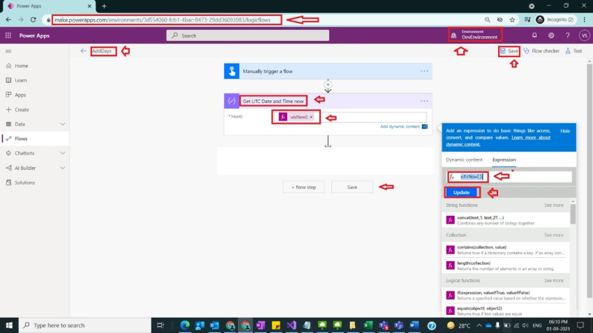 Usage of Add Days in Power Automate
