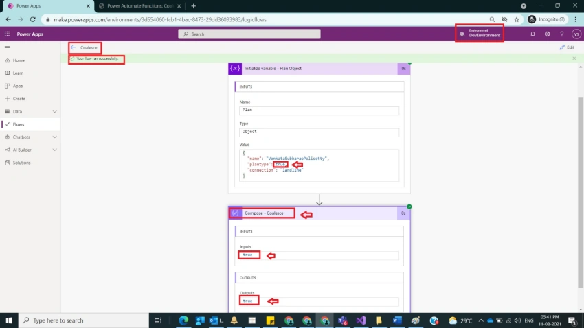 Usage of Coalesce Function in Power Automate