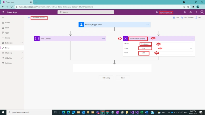 Usage of Div Function in Power Automate