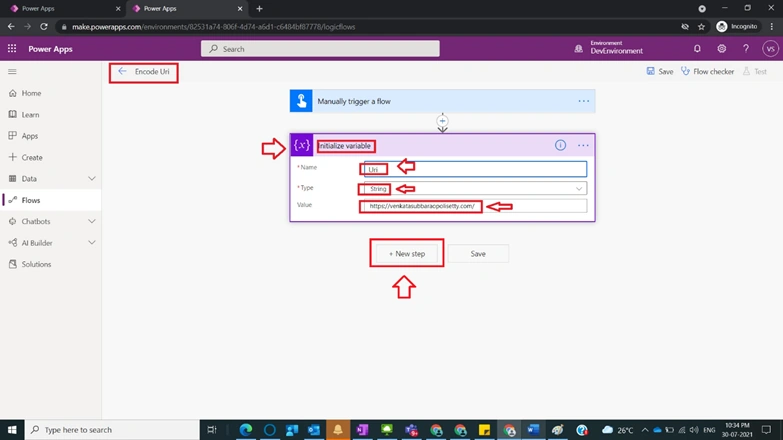 Usage of Encode Uri in Power Automate