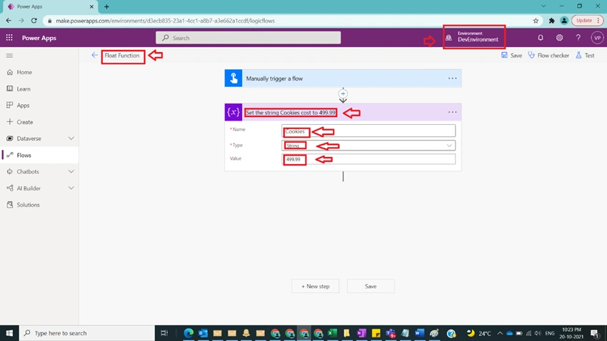 Usage of Float Function in Power Automate