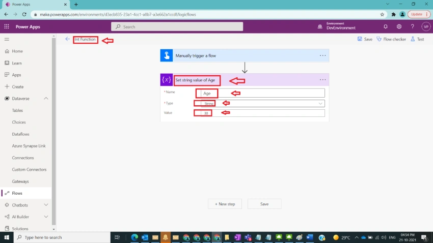 Usage of Int Function in Power Automate