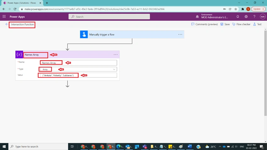 Usage of Intersection Function in Power Automate