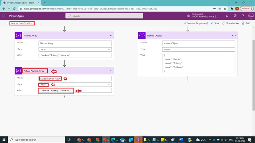 Usage of Intersection Function in Power Automate