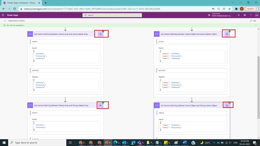 Usage of Intersection Function in Power Automate
