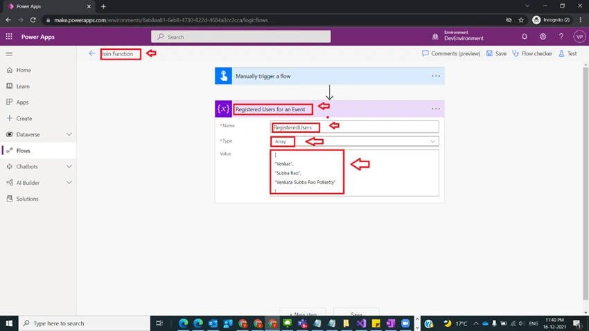Usage of Join Function in Power Automate